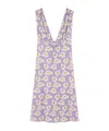 Versace Poppies V-neck Midi Dress In Multi