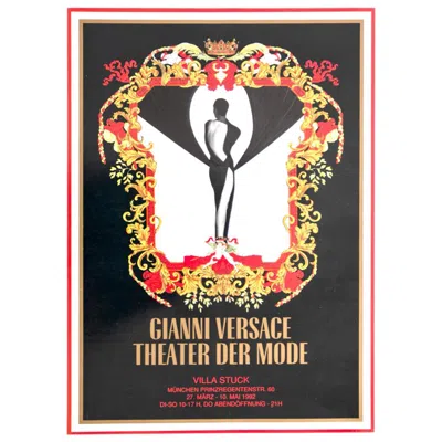 Pre-owned Versace Poster Gianni  For "theater Der Mode" For Villa Stuck, 1992 In Black
