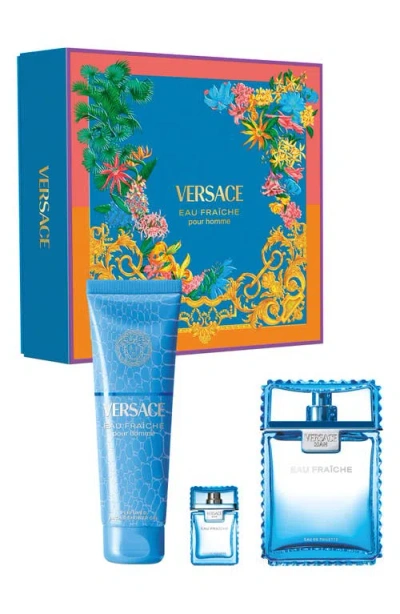 Versace Pour Homme Eau De Toilette Gift Set $178 Value In Transparent
