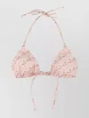 Versace 'precieux' Halter Neck Triangle Cups Bikini Top In Pink