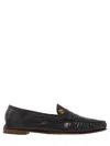 Versace Black Guanto Loafers In Calf Leather In Black