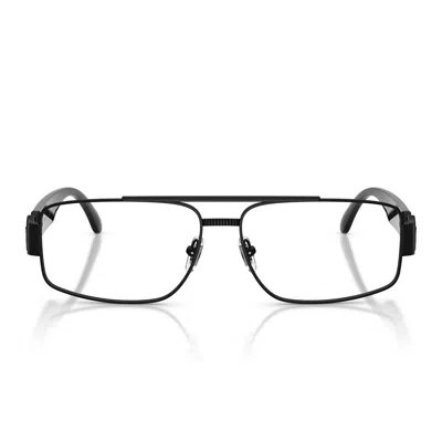 Versace Prescription Glasses Ve1317 1436 Matte Black/transparent Men In Pattern