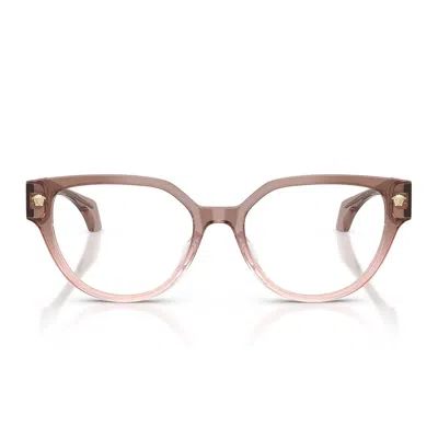 Versace Prescription Glasses Ve3394 D 5435 Brown Gradient Pink/transparent Women