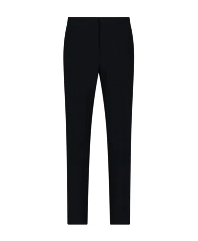 Versace Pressed-crease Cropped Tailored Trousers In Black