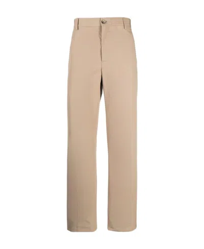 Versace Pressed-crease Straight-leg Trousers In Nude