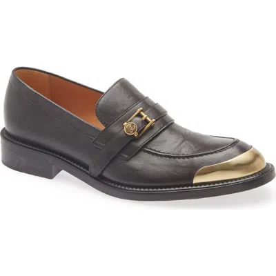 Versace Primo Leather Loafer In Animal Print