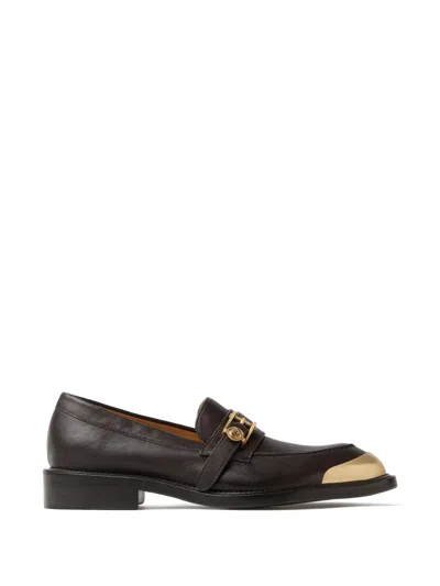 Versace Primo Leather Loafers In Multi