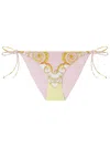 Versace Barocco Triangle Bikini Top Adjustable Straps In Multi