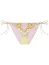 Versace Barocco Triangle Bikini Top Adjustable Straps In Multi