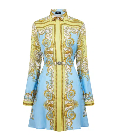 Versace Print Long-sleeve Shirt In Multi
