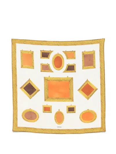 Versace Print Scarf In White