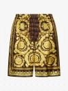 Versace Print Silk Shorts In Multicolor