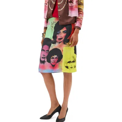 Versace Printed Silk Twill Pencil Skirt In Animal Print