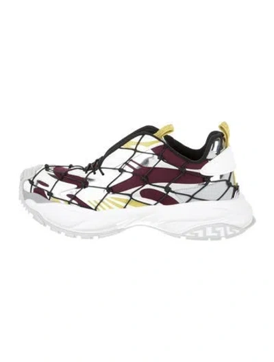 Pre-owned Versace Printed Athletic Sneakers W/ Tags In Burgundy