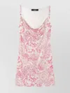 Versace Printed Barocco Knee Length Dress With Metal Embellishments In Pink