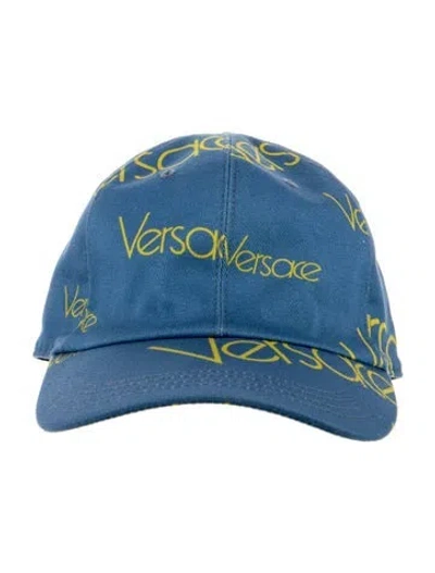 Pre-owned Versace Printed Baseball Cap In Blue