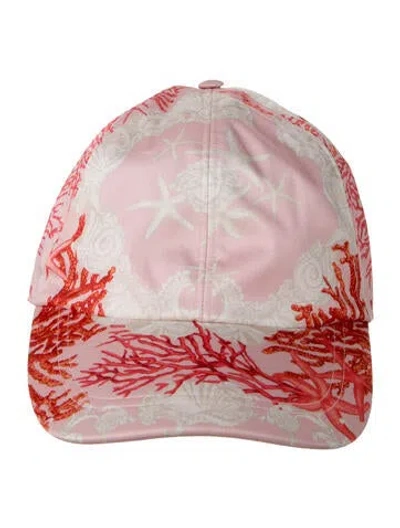 Pre-owned Versace Printed Baseball Hat In Pink