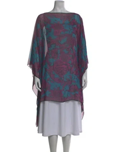 Pre-owned Versace Printed Bateau Neckline Sweater In Multi