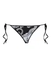 Versace Baroque Pattern-print Bikini Bottoms In Negro