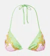 Versace Printed Bikini Top In Multi