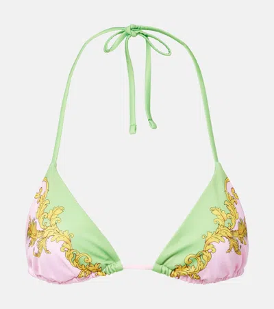 Versace Printed Bikini Top In Multi