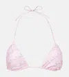 Versace Chain Print Bikini Bottom In Pastel Pink+milk