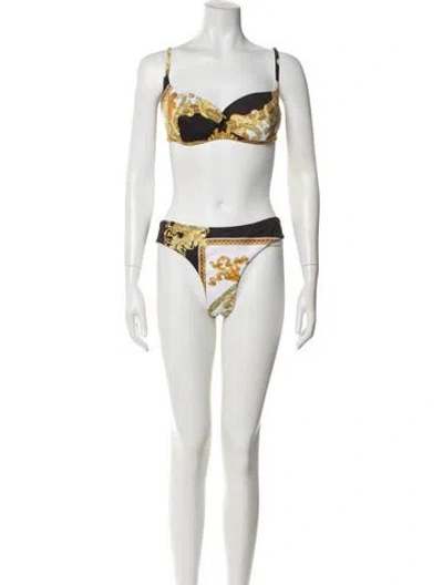 Pre-owned Versace Printed Bikini In White