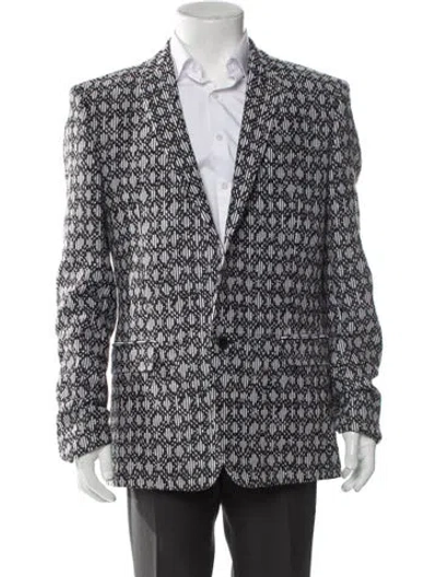 Pre-owned Versace Printed Blazer In Black