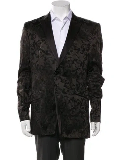 Pre-owned Versace Printed Blazer In Black