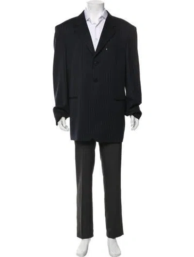 Pre-owned Versace Printed Blazer In Blue