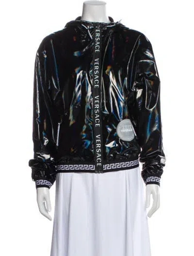 Pre-owned Versace Printed Bomber Jacket In Black