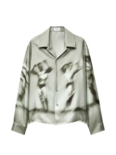 Versace Printed Buttoned Shirt In Green