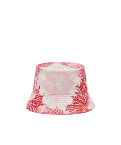 Versace Printed Canvas Bucket Hat In White