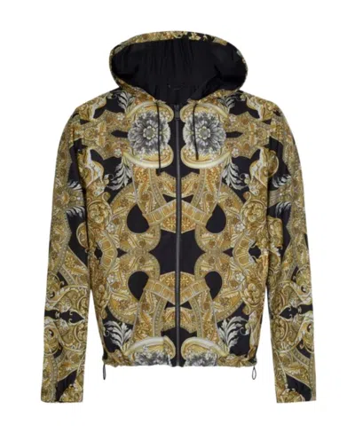Versace Printed Casual Jacket In Multicolor
