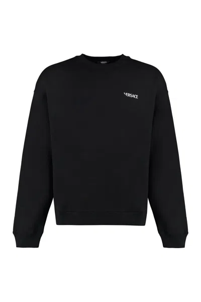 VERSACE VERSACE PRINTED COTTON CREW-NECK SWEATSHIRT