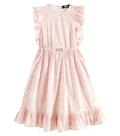 Versace Kids' Printed Cotton Dress In Pink