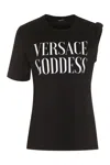 Versace Feminine Printed Cotton T-shirt In Black For Ss23