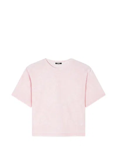 Versace Printed Cotton-jersey T-shirt In Pink