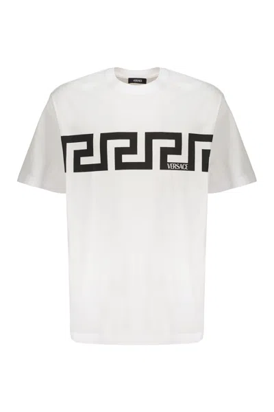 Versace Printed Cotton T-shirt In White