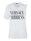 Versace Goddess-print T-shirt In White