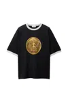 Versace Printed Cotton-jersey Regular T-shirt In Black