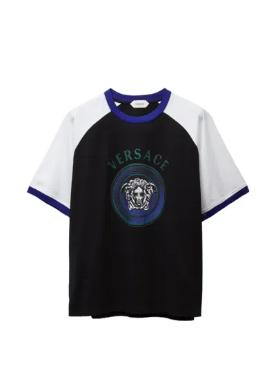 VERSACE PRINTED COTTON-JERSEY REGULAR T-SHIRT