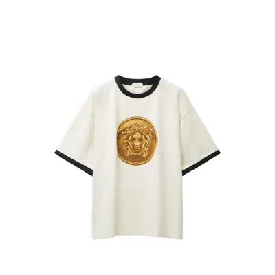 VERSACE PRINTED COTTON-JERSEY REGULAR T-SHIRT