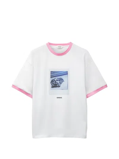 Versace Printed Cotton-jersey T-shirt In White