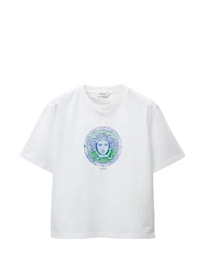 Versace Printed Cotton-jersey T-shirt In White