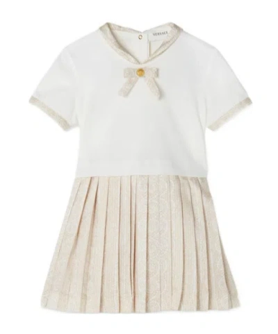 Versace Printed Cotton-jersey  Twill Dress In White