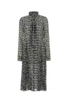 Versace Logo-print Silk-chiffon Midi Dress