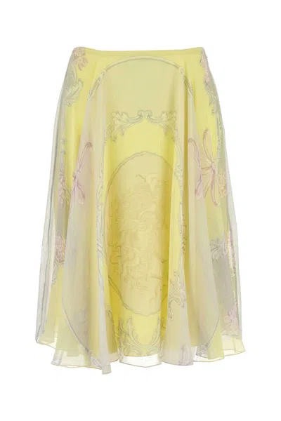 VERSACE VERSACE PRINTED CREPE SKIRT