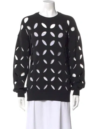 Pre-owned Versace Printed Crew Neck Sweater In Black