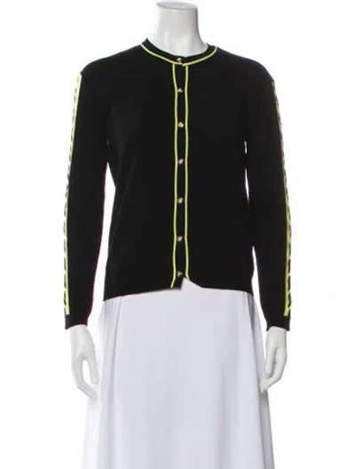 Pre-owned Versace Printed Crew Neck Sweater In Black